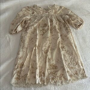 TEELA kids Elegant Cream and tan dress size 10